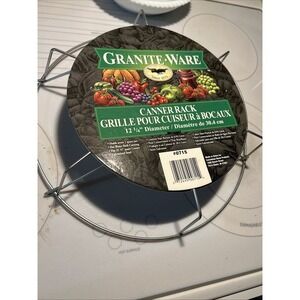 Granite•Ware 12 1/4 "  Canning Rack Holds (7) 1 Qt Jars Fits 21  1/2" Canner NEW